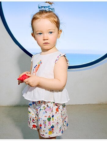 Blouse sans manches et short avec imprimé Carolina Celas x Zippy