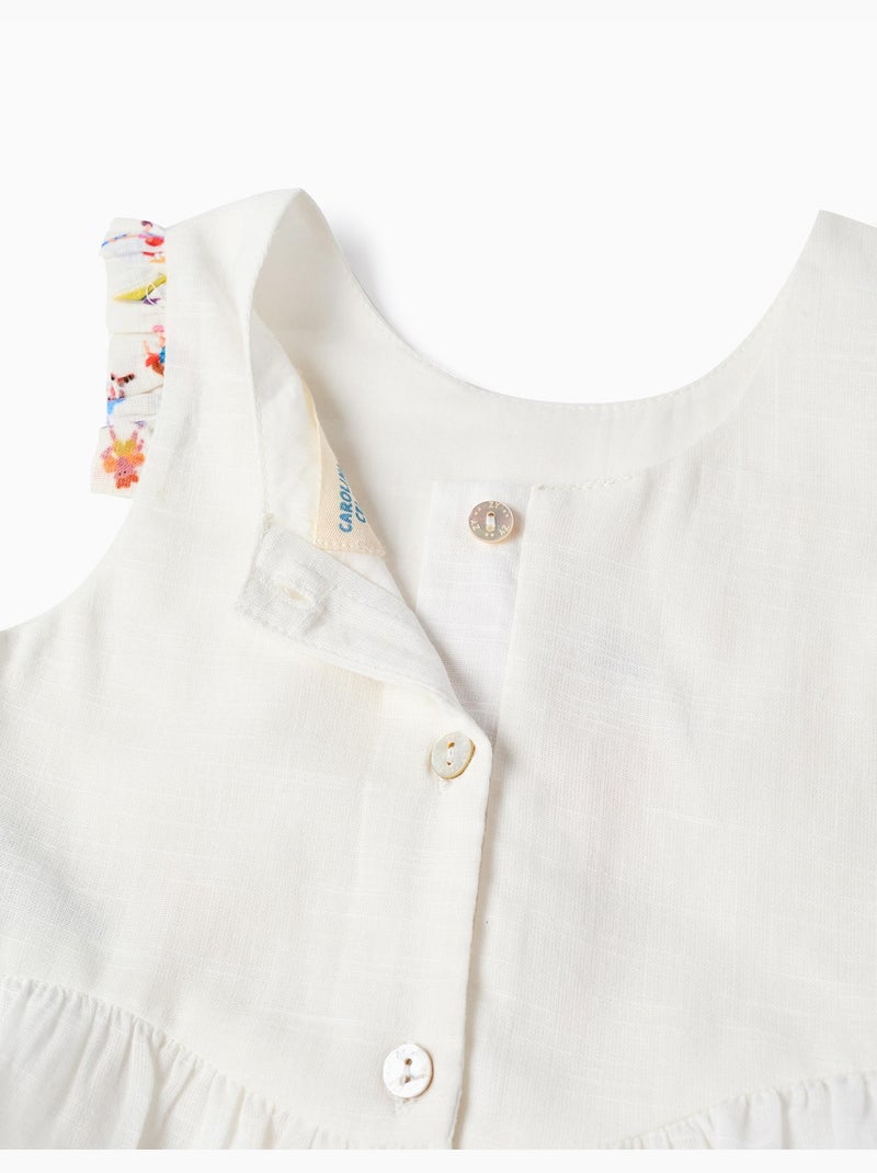 Blouse sans manches et short avec imprimé Carolina Celas x Zippy Blanc - Kiabi