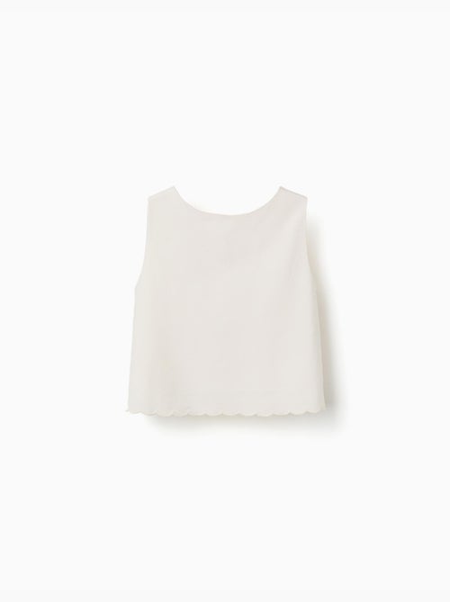 Blouse sans manches évasée à ourlet festonné - Kiabi