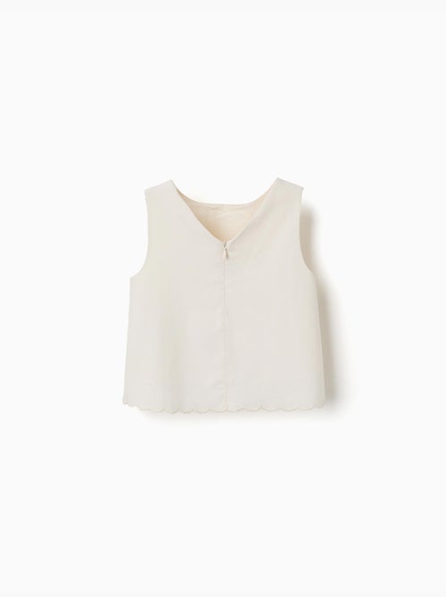 Blouse sans manches évasée à ourlet festonné - Kiabi