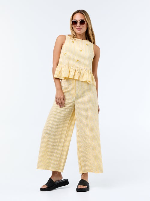 Blouse sans manches maille gaufrée - Kiabi