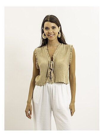 Blouse sans manches smocke OZAKIA