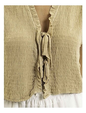 Blouse sans manches smocke OZAKIA