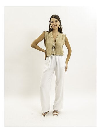 Blouse sans manches smocke OZAKIA