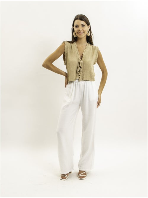 Blouse sans manches smocke OZAKIA - Kiabi