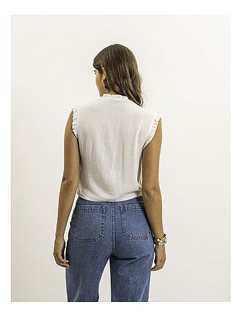 Blouse sans manches smocke OZAKIA