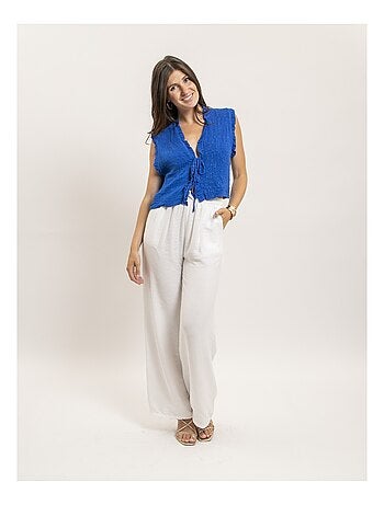 Blouse sans manches smocke OZAKIA