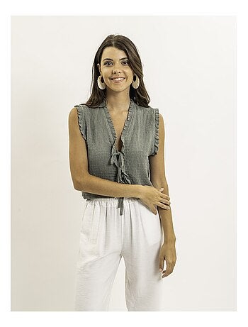 Blouse sans manches smocke OZAKIA