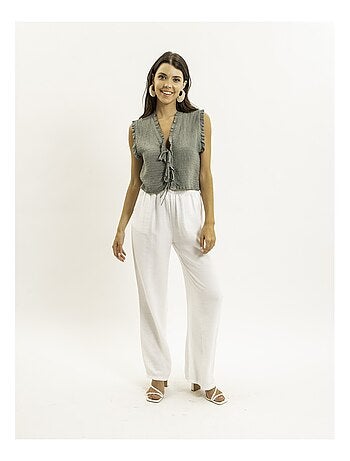 Blouse sans manches smocke OZAKIA