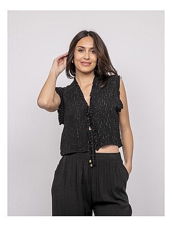 Blouse sans manches smocke OZAKIA