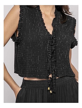 Blouse sans manches smocke OZAKIA