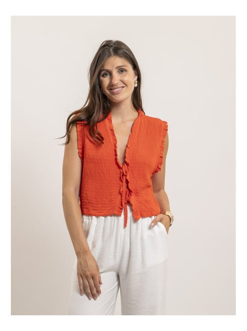 Blouse sans manches smocke OZAKIA - Kiabi