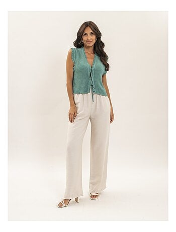 Blouse sans manches smocke OZAKIA