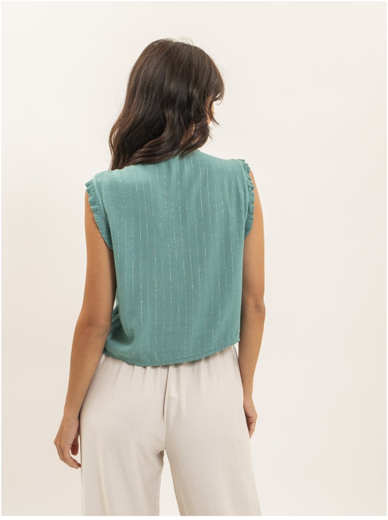 Blouse sans manches smocke OZAKIA Vert pistache - Kiabi