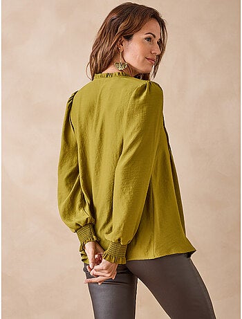 Blouse satin à plis nervurés