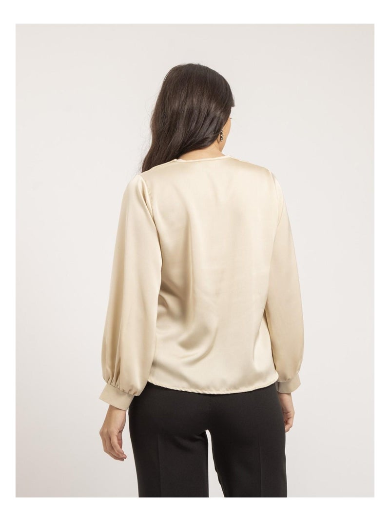 Blouse satin OXANIE Beige - Kiabi