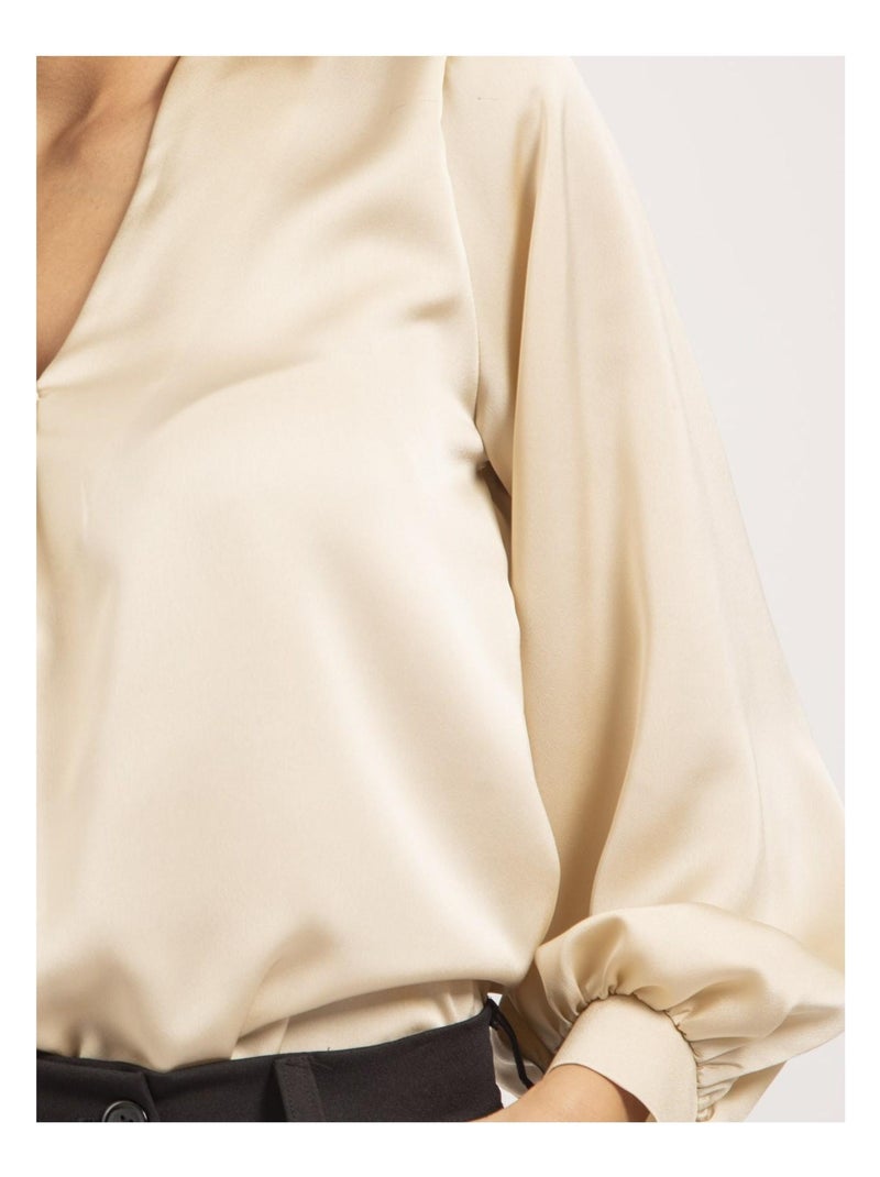 Blouse satin OXANIE Beige - Kiabi