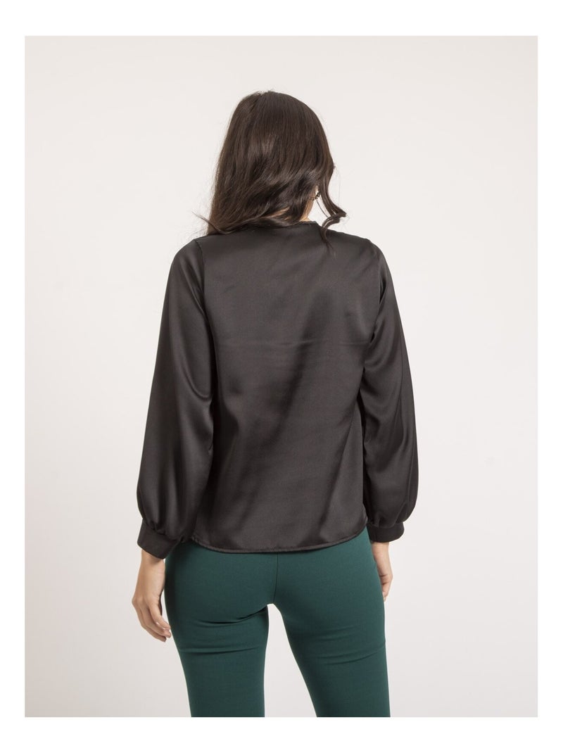 Blouse satin OXANIE Noir - Kiabi