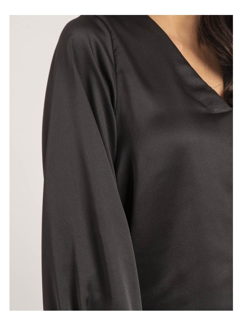 Blouse satin OXANIE Noir - Kiabi