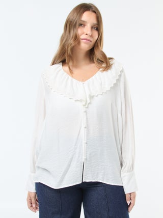 Blouse satinée avec col claudine 'Vero Moda'