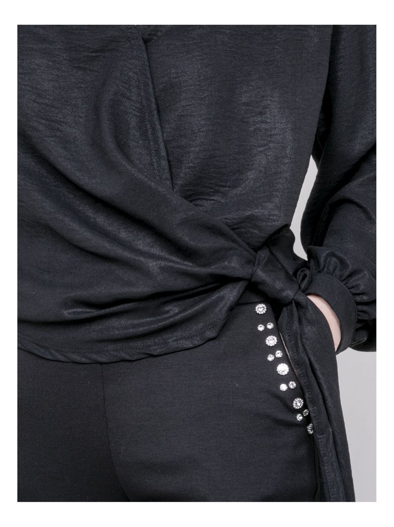 Blouse satinée ONESTA Noir - Kiabi