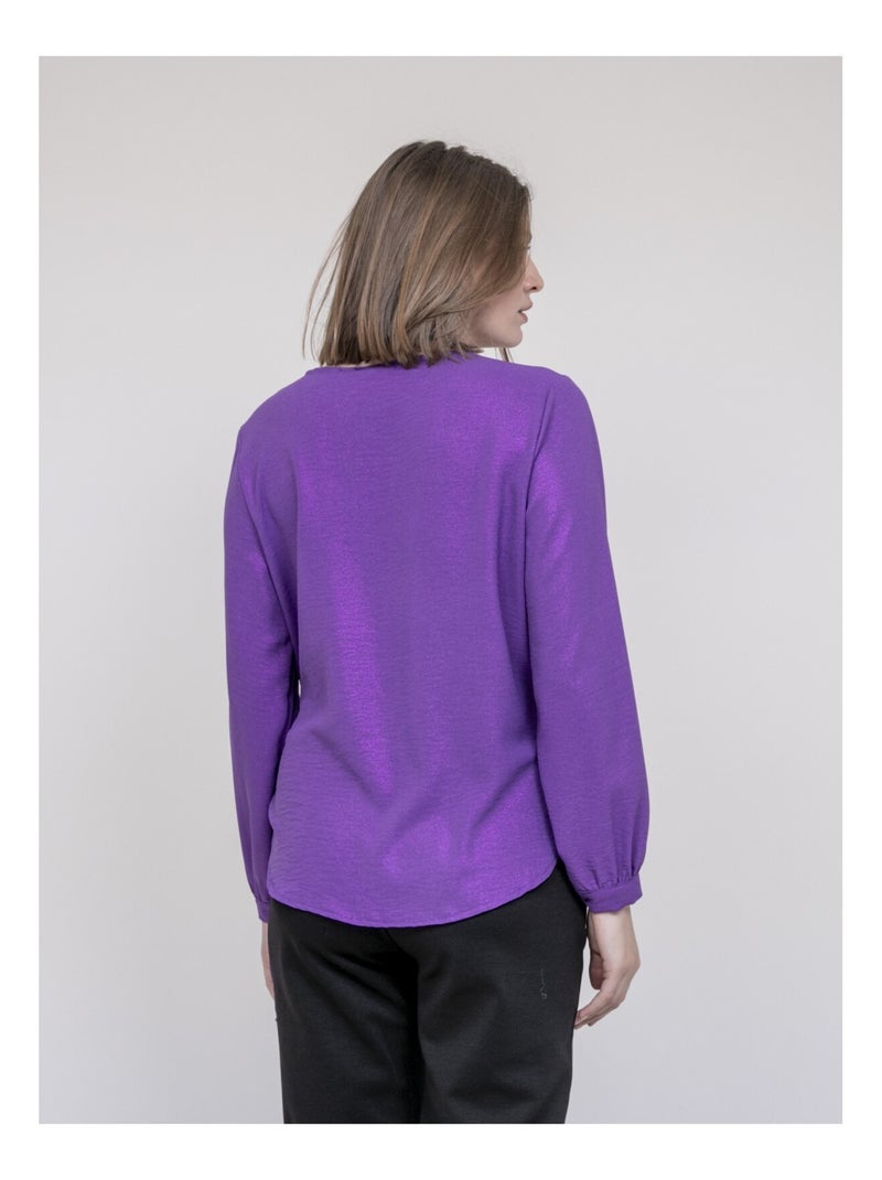 Blouse satinée ONESTA Violet - Kiabi