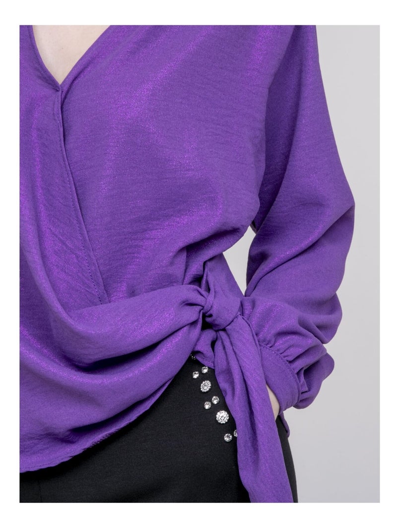 Blouse satinée ONESTA Violet - Kiabi