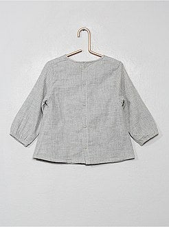 Blouse smockée en coton - Kiabi