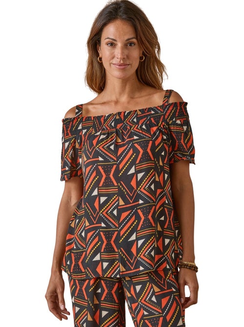 Blouse smockée en crêpe - DAXON - Kiabi Blouse smockée en crêpe - DAXON - Kiabi