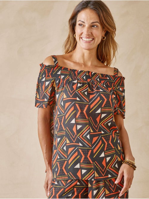 Blouse smockée en crêpe - DAXON - Kiabi Blouse smockée en crêpe - DAXON - Kiabi
