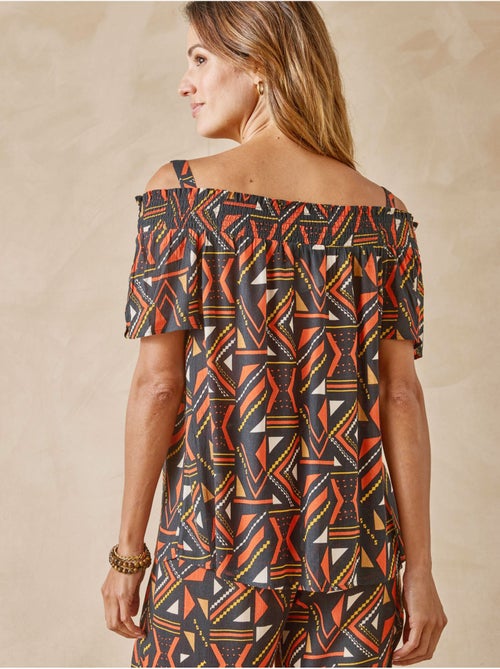 Blouse smockée en crêpe - DAXON - Kiabi Blouse smockée en crêpe - DAXON - Kiabi