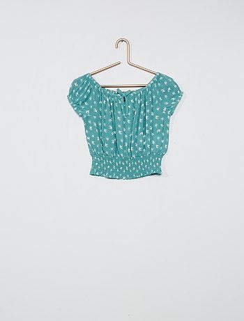 Blouse smockée fleurie