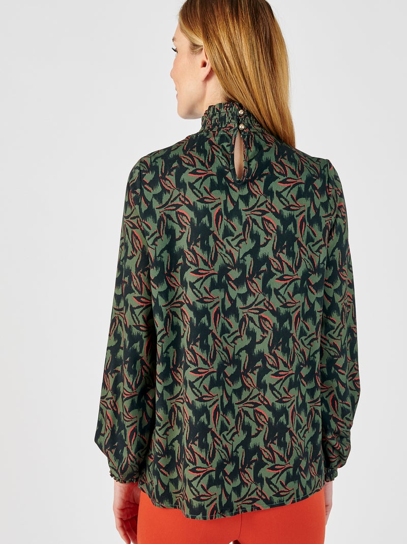 Blouse smockée pure viscose  - damart Vert - Kiabi
