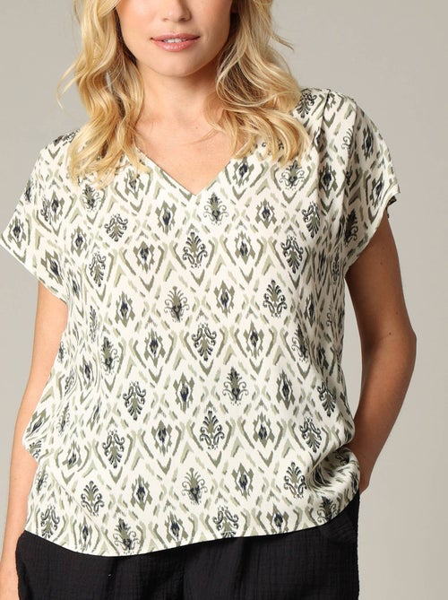 Blouse SOLIA 100% viscose à la coupe ample avec imprimé 'Deeluxe' - Kiabi