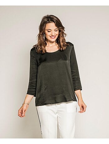 Blouse soyeuse manches 3/4 OLGA