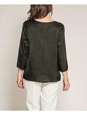 Blouse soyeuse manches 3/4 OLGA