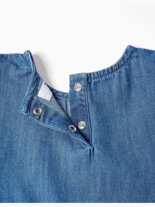 Blouse style poncho en jean avec volants et broderie - Kiabi