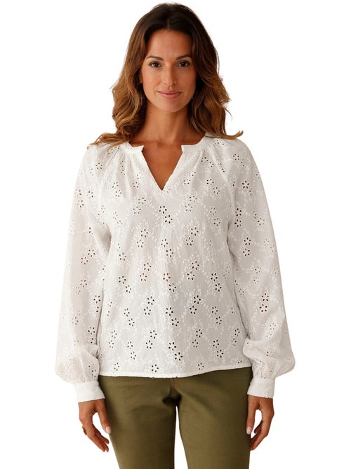 Blouse style vareuse broderie anglaise - DAXON - Kiabi