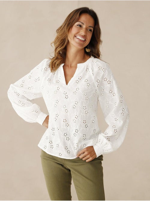 Blouse style vareuse broderie anglaise - DAXON - Kiabi