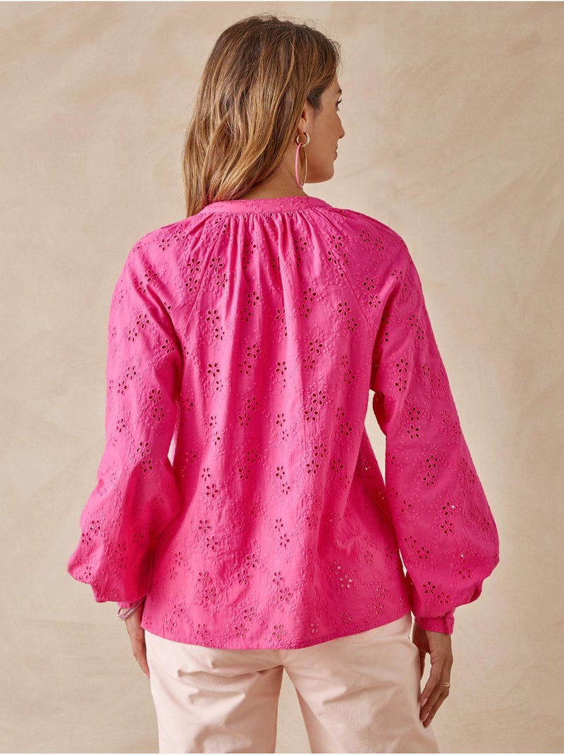 Blouse style vareuse broderie anglaise - DAXON Rose - Kiabi