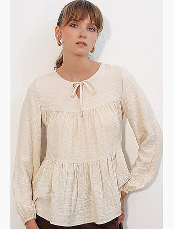 Blouse texturée à nouer devant bdart