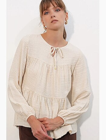 Blouse texturée à nouer devant bdart