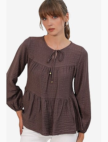Blouse texturée à nouer devant bdart