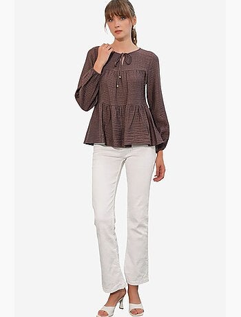 Blouse texturée à nouer devant bdart
