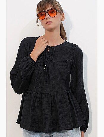 Blouse texturée à nouer devant bdart