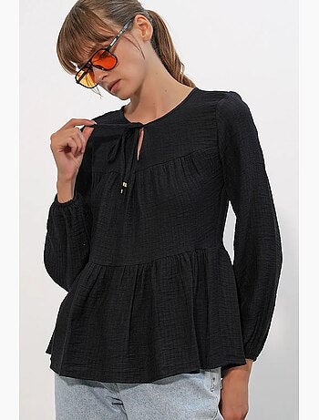 Blouse texturée à nouer devant bdart