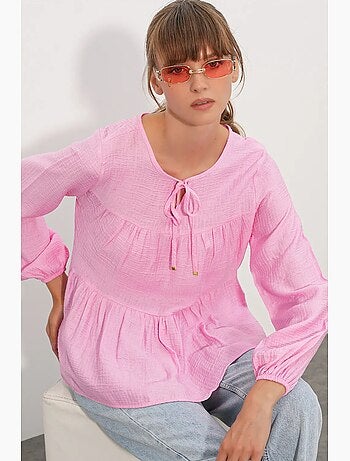 Blouse texturée à nouer devant bdart