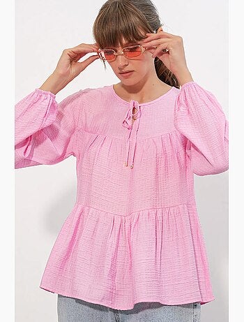 Blouse texturée à nouer devant bdart