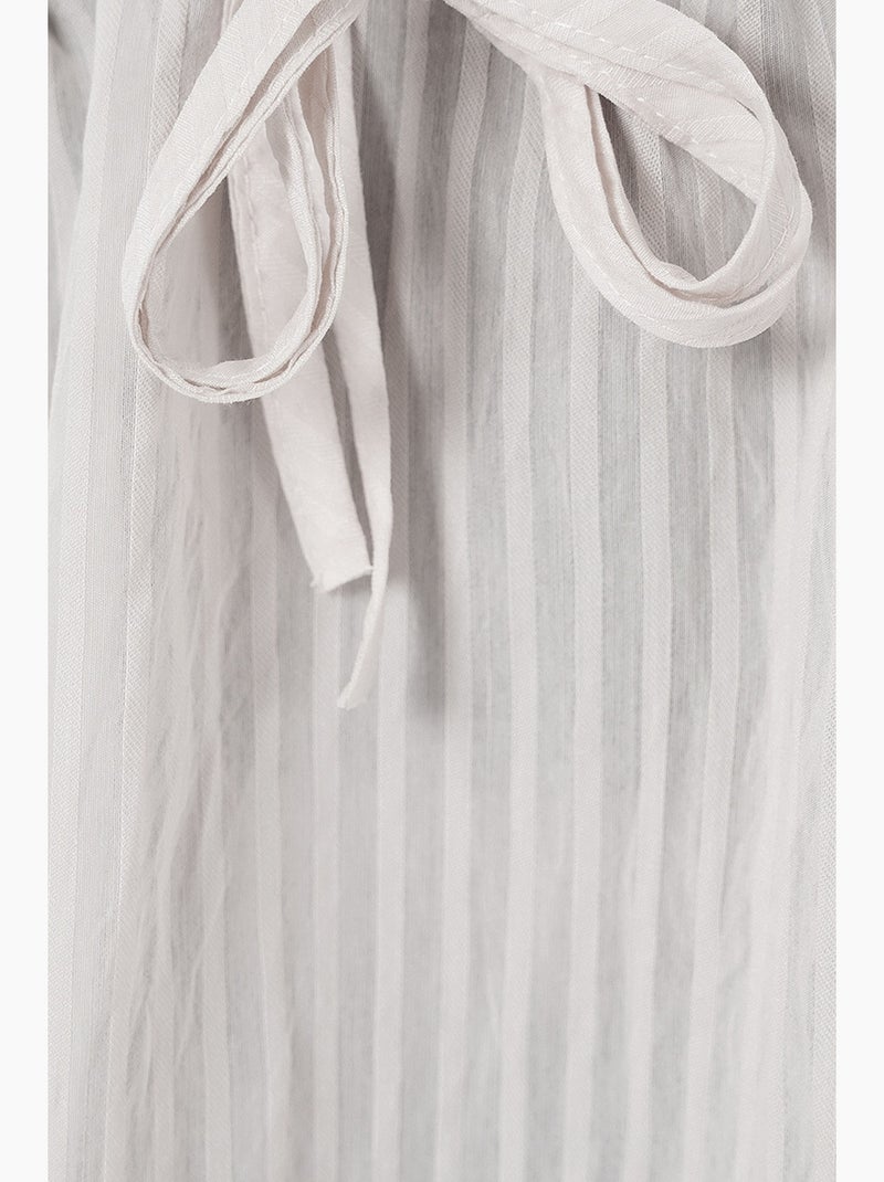 Blouse texturée seersucker à col en v et nœud bdart Blanc - Kiabi