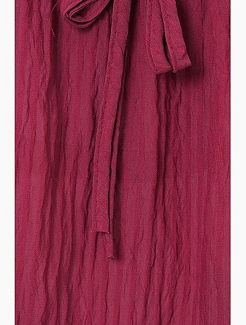 Blouse texturée seersucker à col en v et nœud bdart